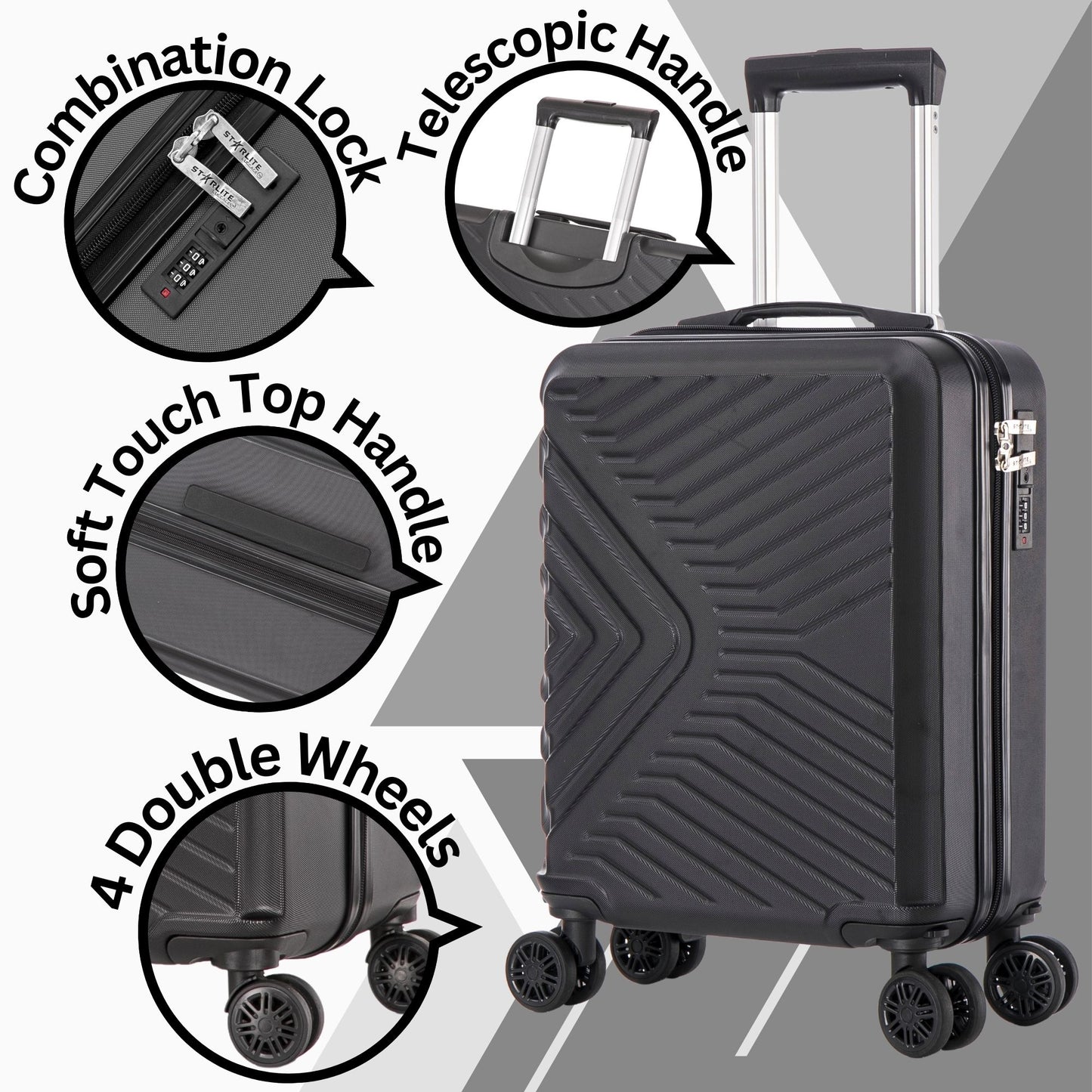 EasyJet 45x36x20 Underseat ABS147 Black