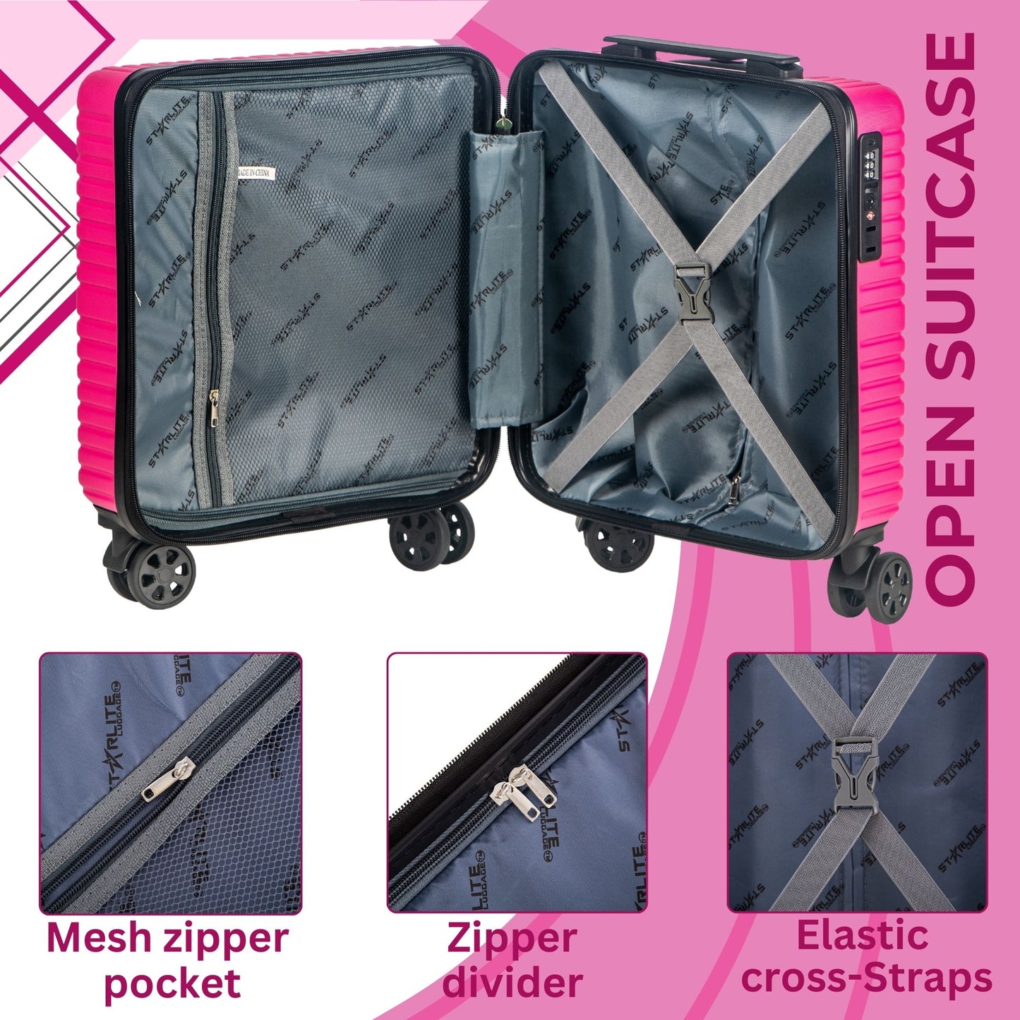 EasyJet 45x36x20 Underseat ABS-30 Pink