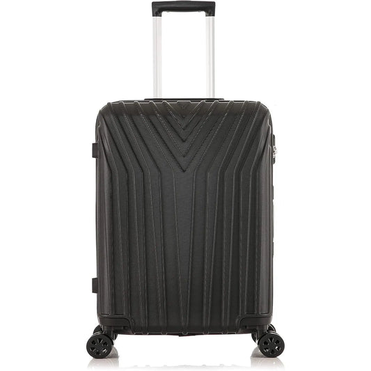 Black suitcase with a textured surface on a white background ABS101