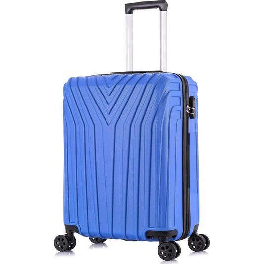 Blue suitcase with a textured surface on a white background ABS101
