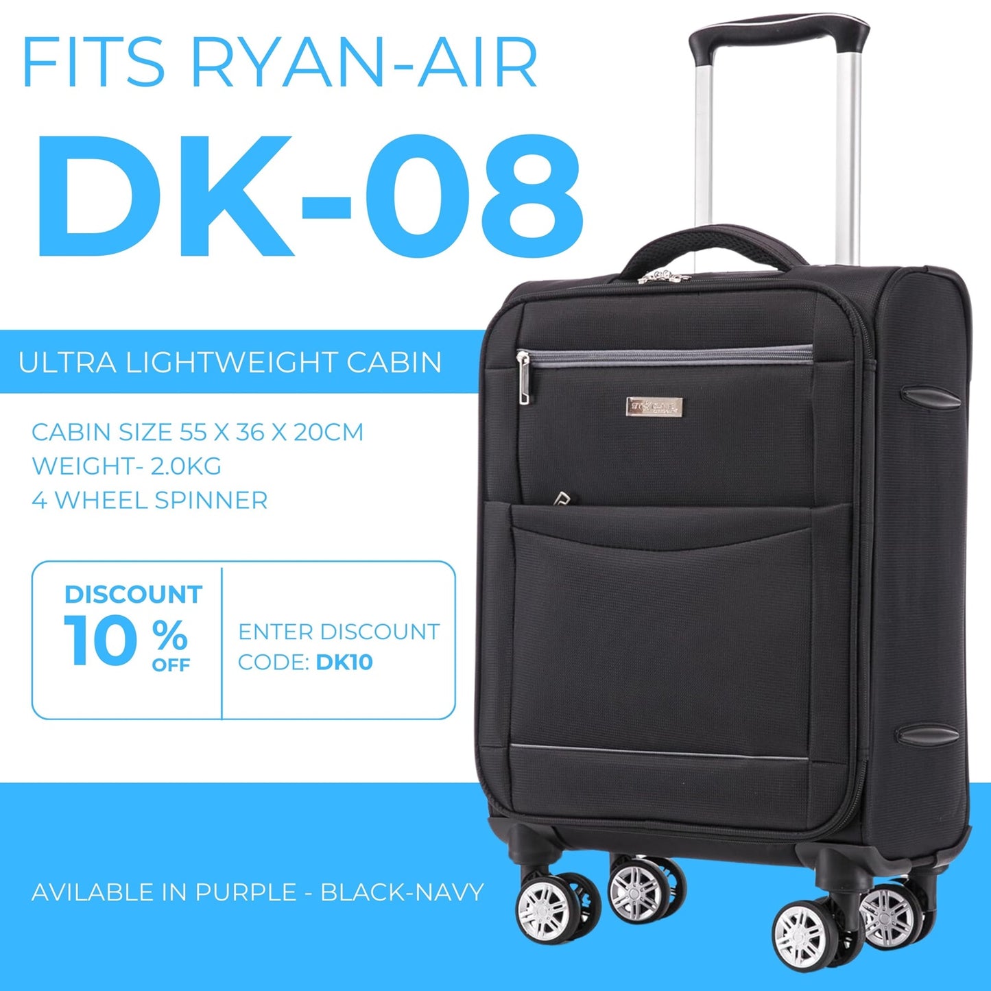 Cabin 4 Wheel Suitcase Ultra-Lite - Black