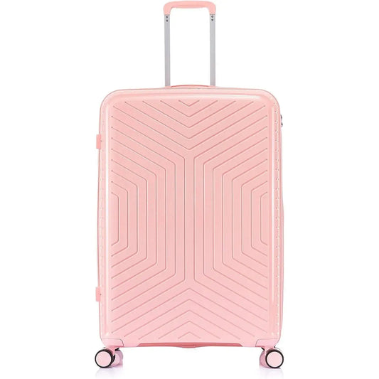 Large Suitcase in Pink on white background Front PP20