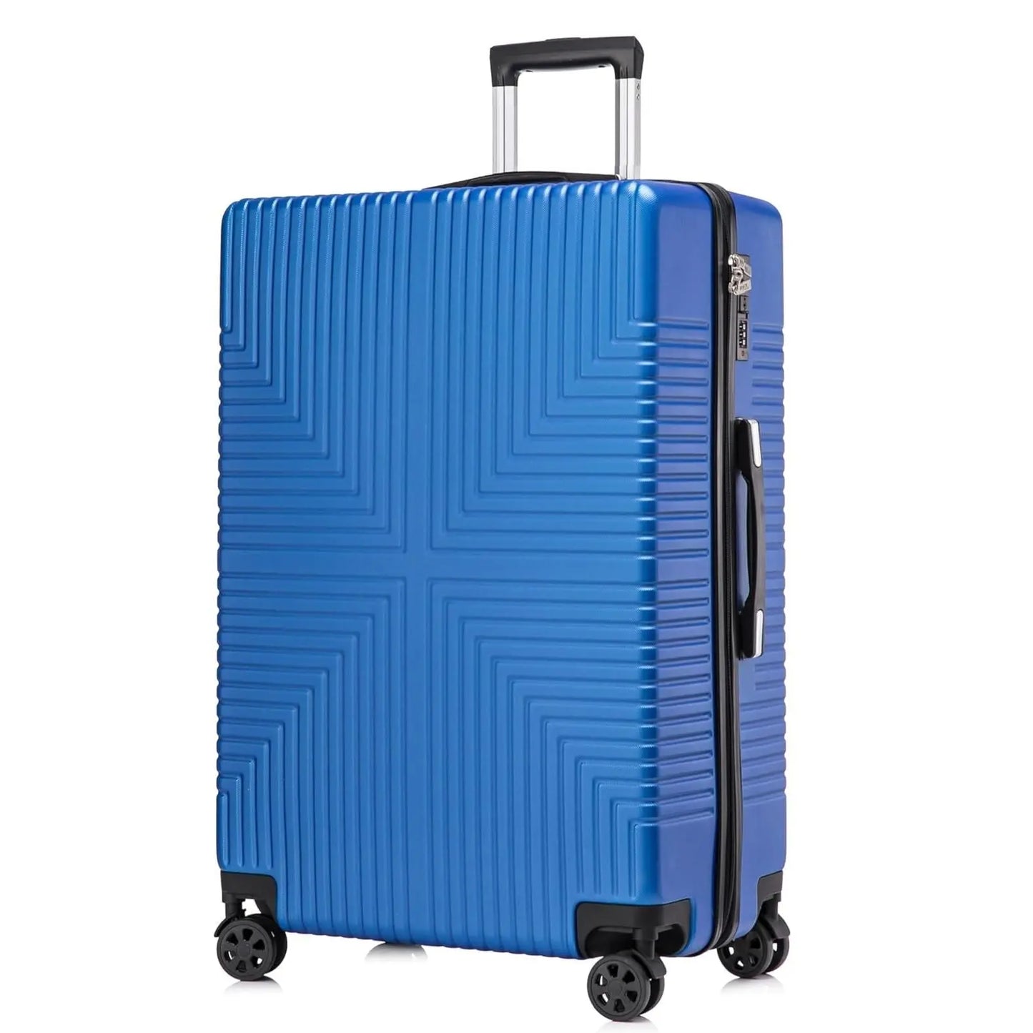 Niovx Medium Suitcase - Lightweight 4 Wheel Hard Shell Suitcase - ABS30 Blue Starlite