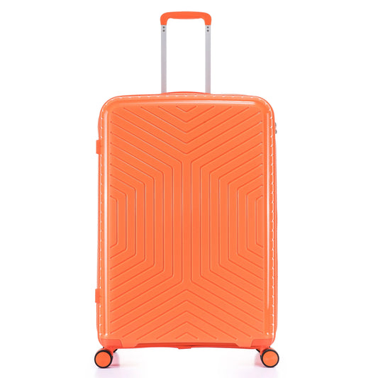 Titanus Suitcase Set – 3 Piece Lightweight Polypropylene Hard Shell Travel Luggage with 4 Wheels - PP20 Orange Starlite Luggage