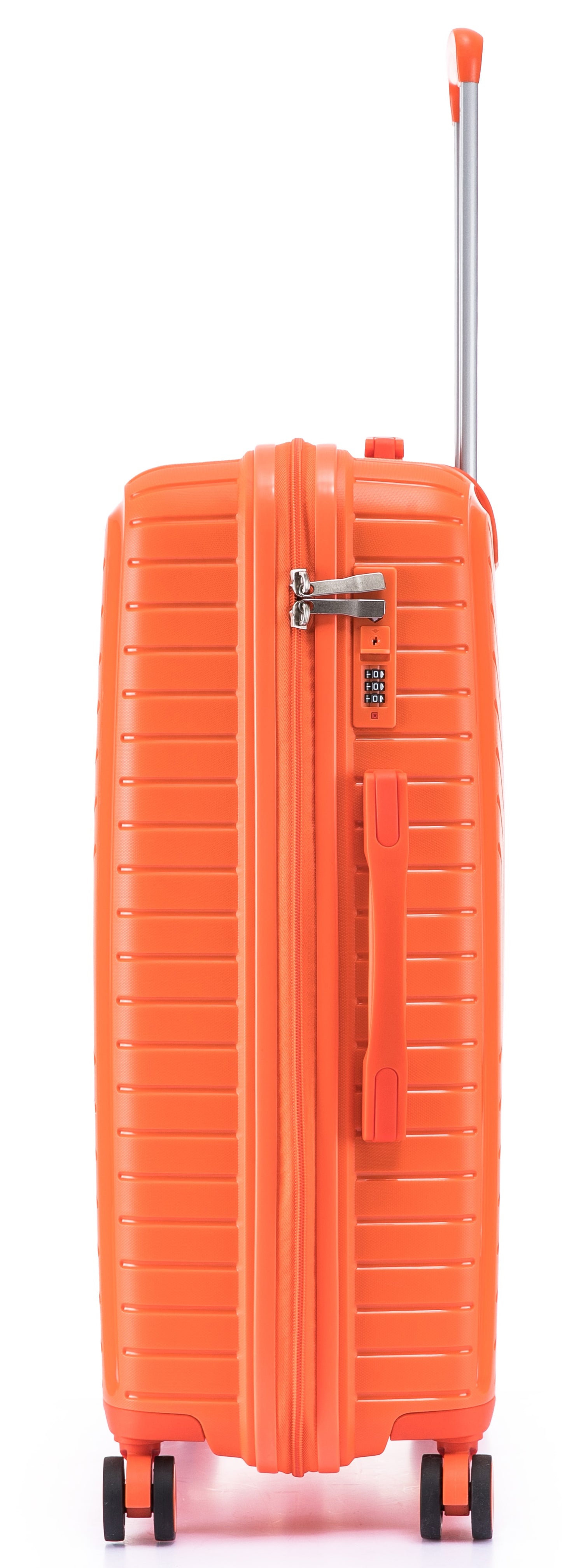 Suitcase Set – 3 Piece Lightweight Polypropylene Hard Shell Travel Luggage with 4 Wheels - PP20 Orange
