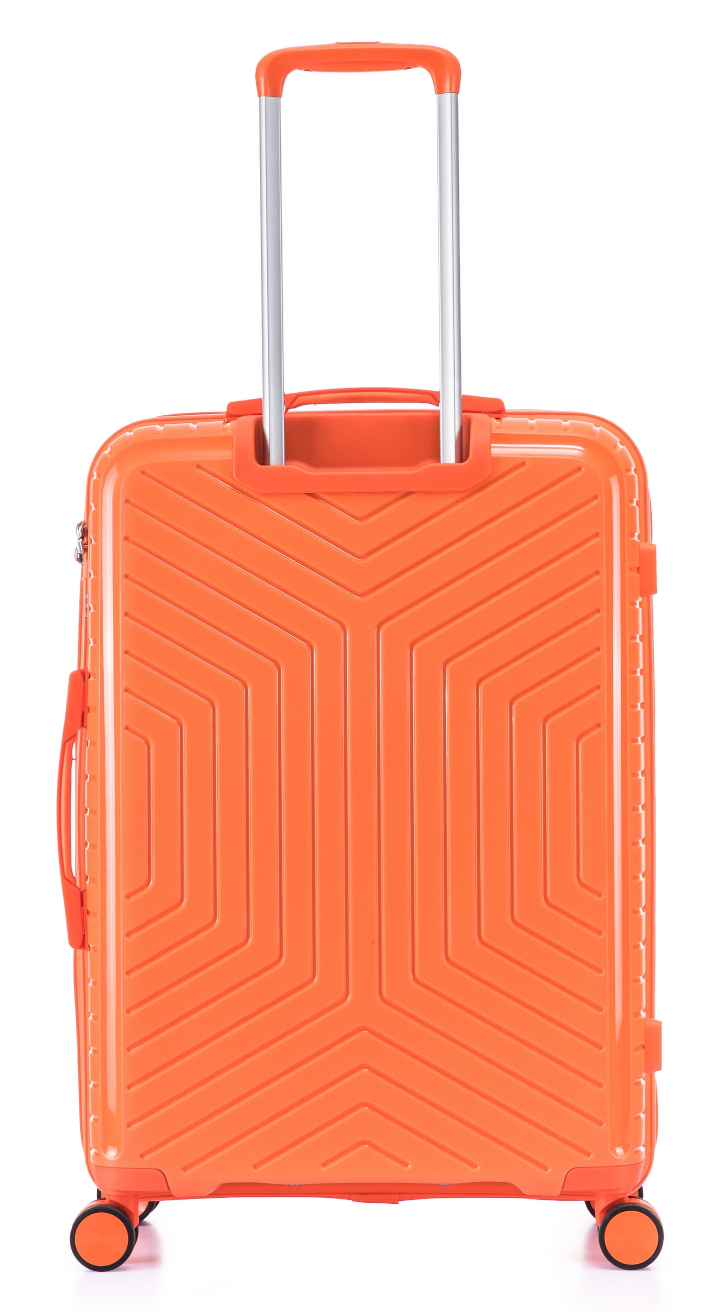 Suitcase Set – 3 Piece Lightweight Polypropylene Hard Shell Travel Luggage with 4 Wheels - PP20 Orange