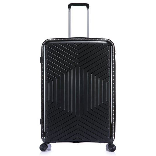 Titanus Suitcase Set – 3 Piece Lightweight Polypropylene Hard Shell Travel Luggage with 4 Wheels - PP20 - Black Starlite Luggage