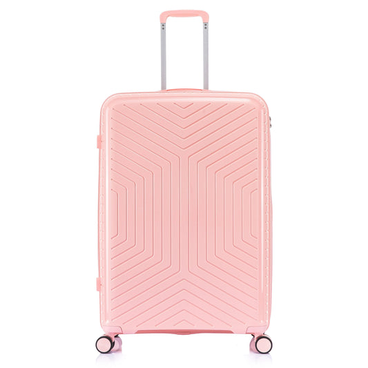 Titanus Suitcase Set – 3 Piece Lightweight Polypropylene Hard Shell Travel Luggage with 4 Wheels - PP20 - Light Pink Starlite Luggage