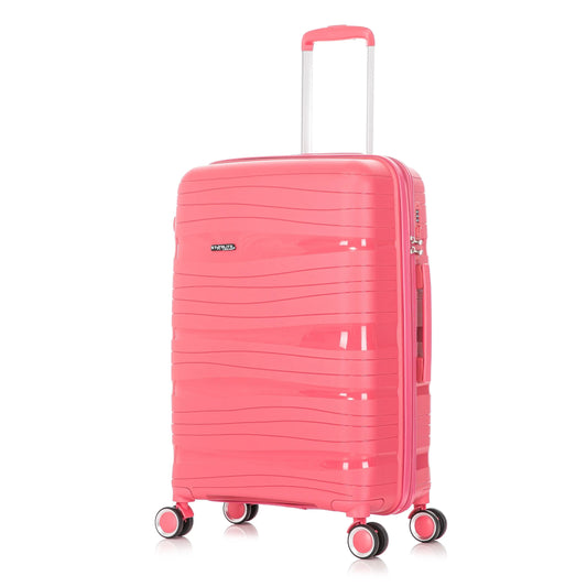 28" Large Polypropylene Hard Shell Suitcase PP801 - Pink Starlite Luggage