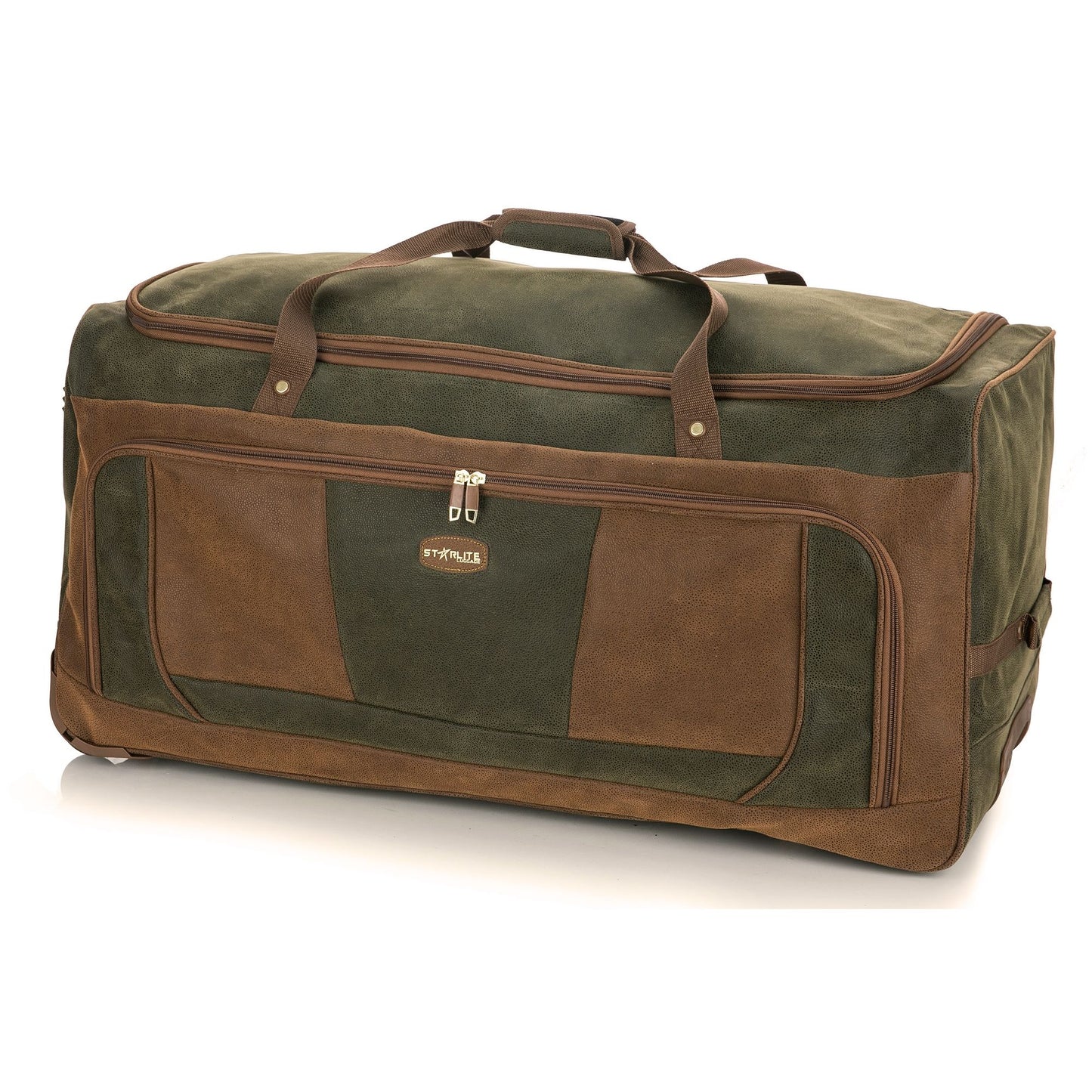 Olive/Green Suede Wheeled Holdall
