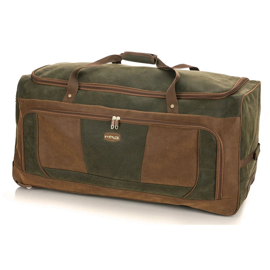 Olive/Green Suede Wheeled Holdall Starlite Luggage