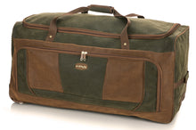 Load image into Gallery viewer, Olive/Green Suede Wheeled Holdall