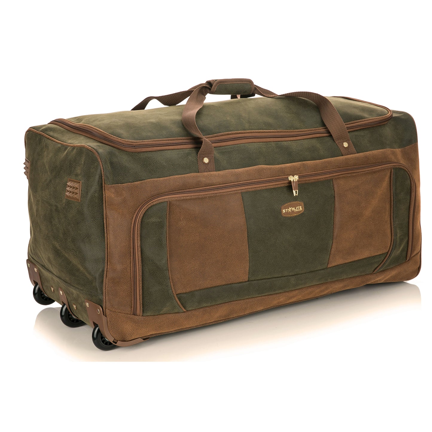 Olive/Green Suede Wheeled Holdall