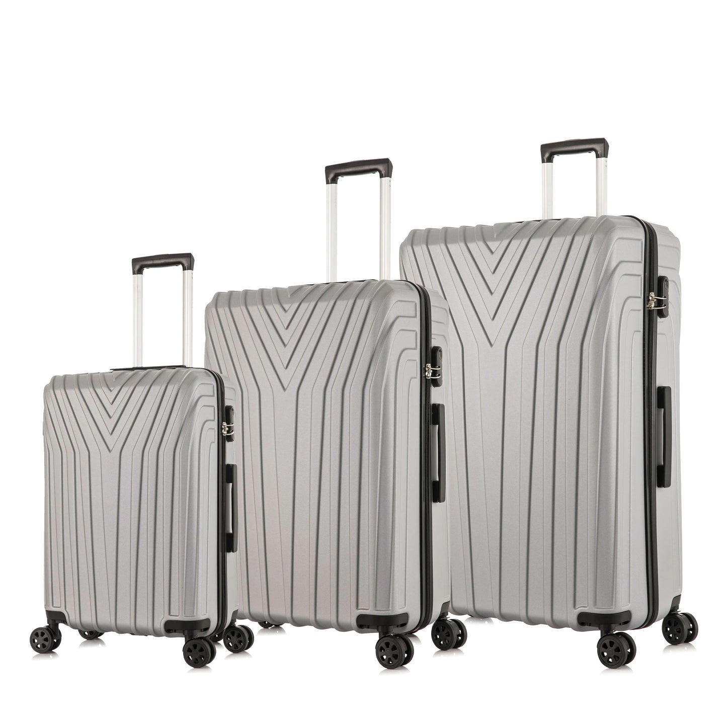 ABS101 silver hard shell suitcase set