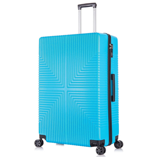 hard shell suitcase in blue front side