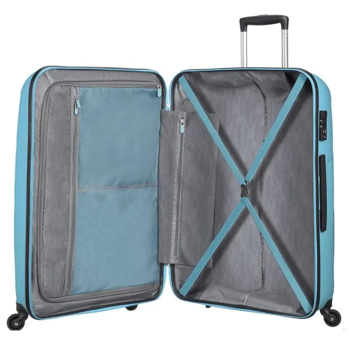 American Tourister Bon Air - Large Suitcase - 4 Wheel Hard Shell Luggage Blue American Tourister