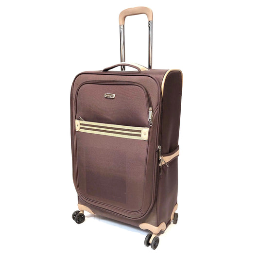 Set of 2 – Medium suitcase + Carryon 4-Wheel Lightweight Suitcases RL2001 Brown Starlite Luggage