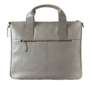 Grey Real Leather Men Laptop Bags + FREE MATCHING LEATHER WALLET