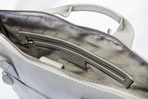 Grey Real Leather Men Laptop Bags + FREE MATCHING LEATHER WALLET