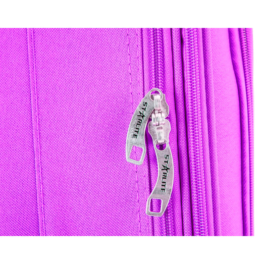 Large Suitcase lockable zips in DK 16 Orivo Purple on white background