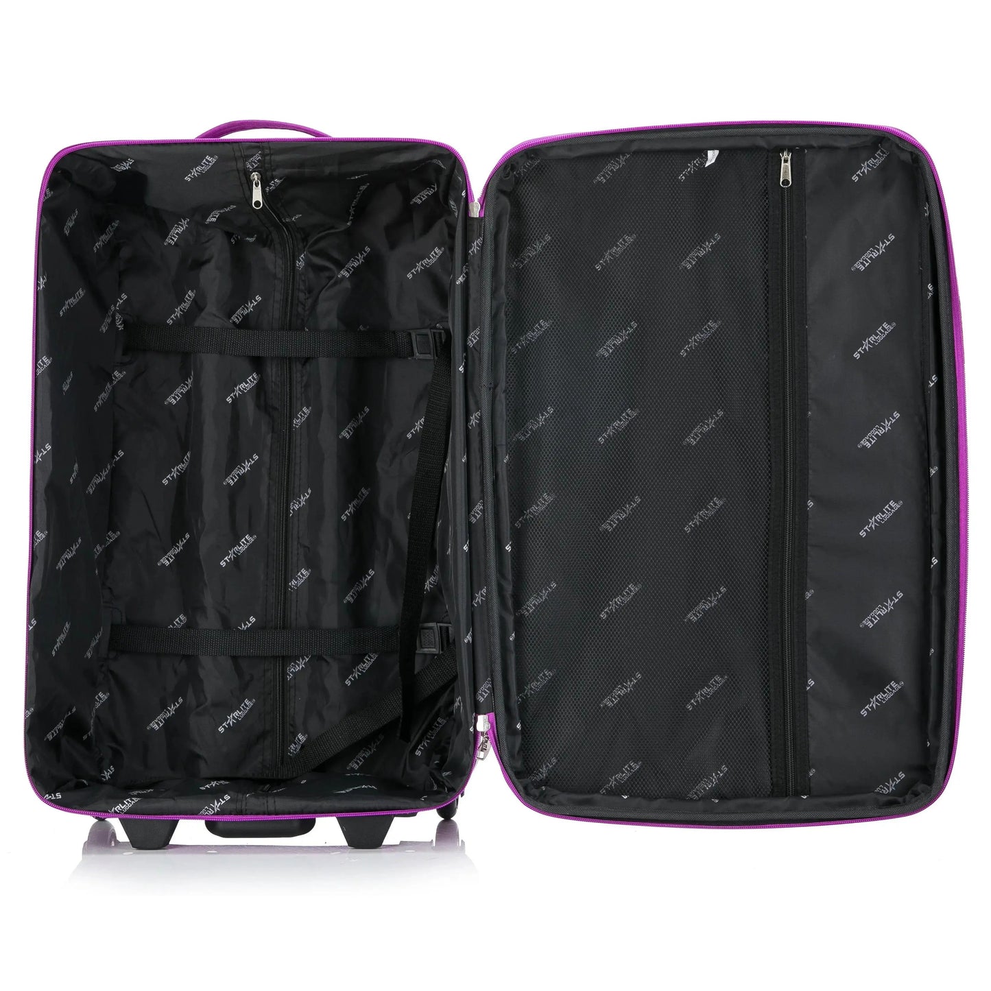 Large Suitcase Open in DK 16 Orivo Navy on white background