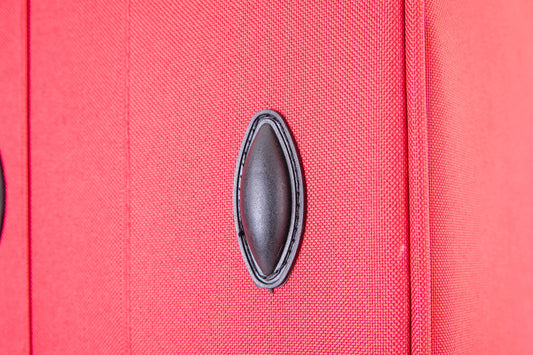 Large Suitcase side stump in DK 16 Orivo Red on white background