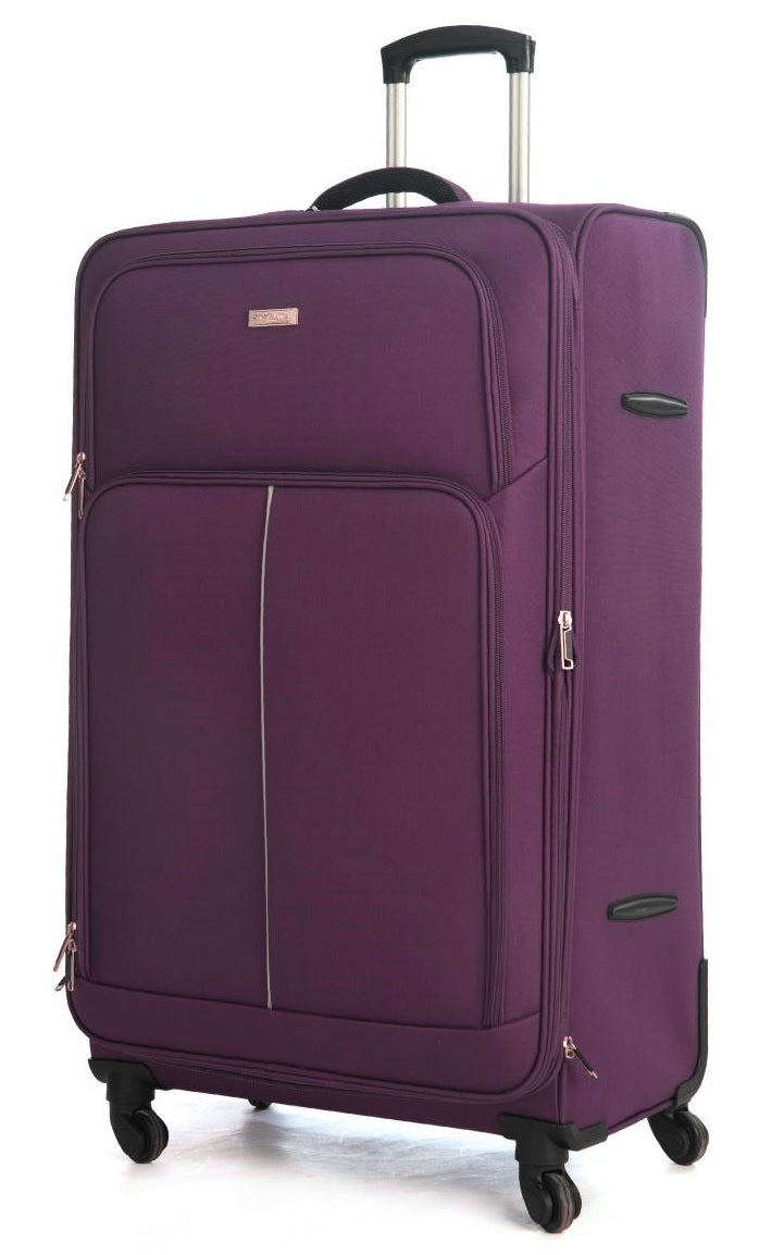 Purple 4 wheel suitcase