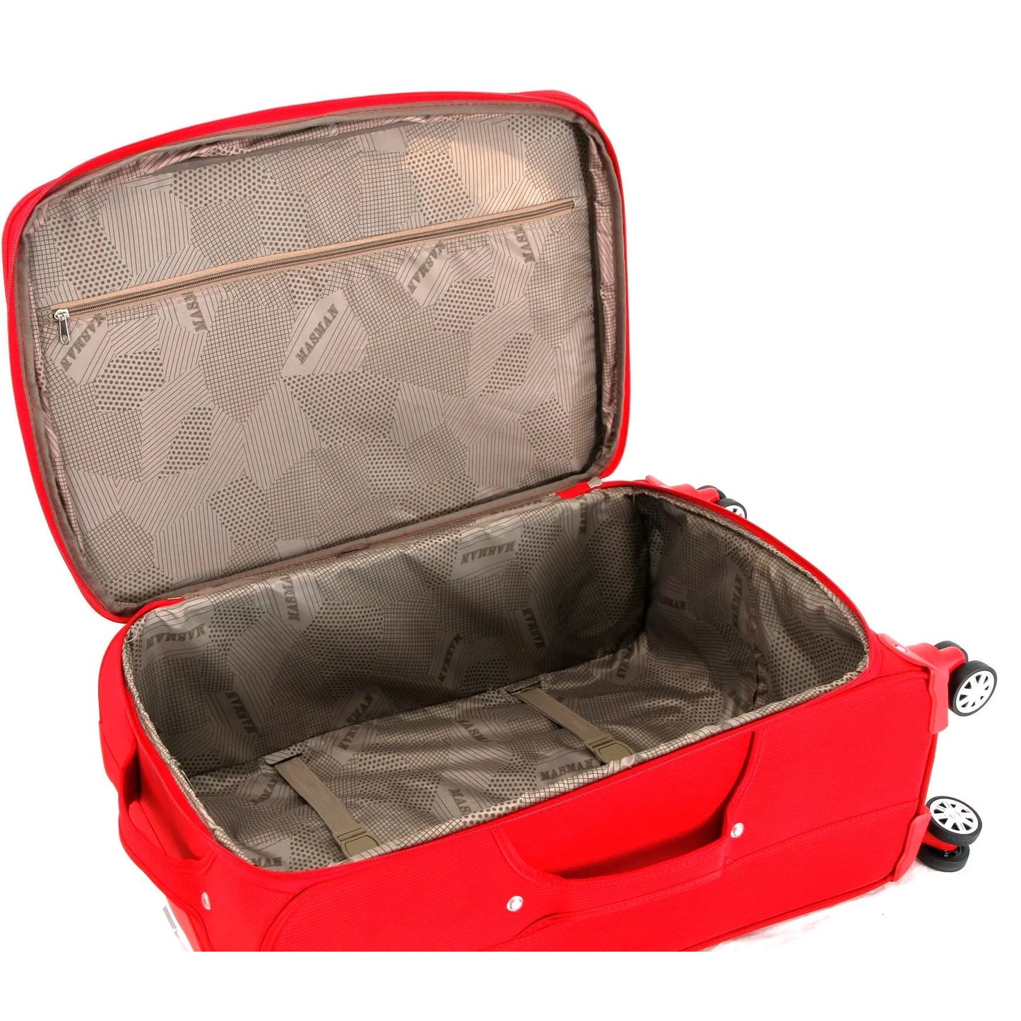 Set of 2 – Medium suitcase + Carryon 4-Wheel Lightweight Suitcases 4W88 Brown Starlite Luggage