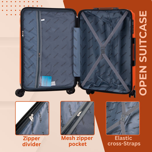 Large Hard Shell Suitcase ABS101 - Orange
