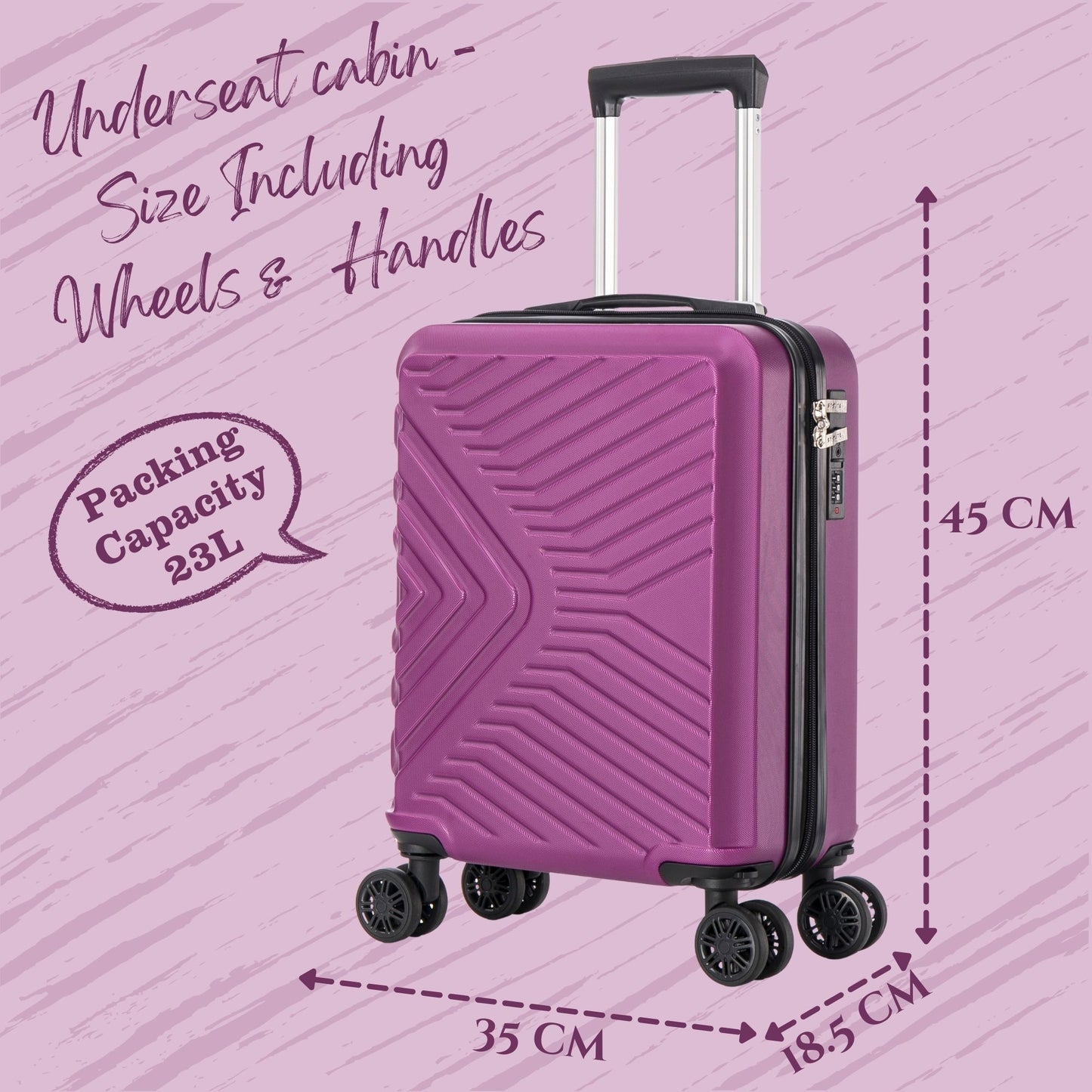 EasyJet 45x36x20 Underseat ABS147 Purple