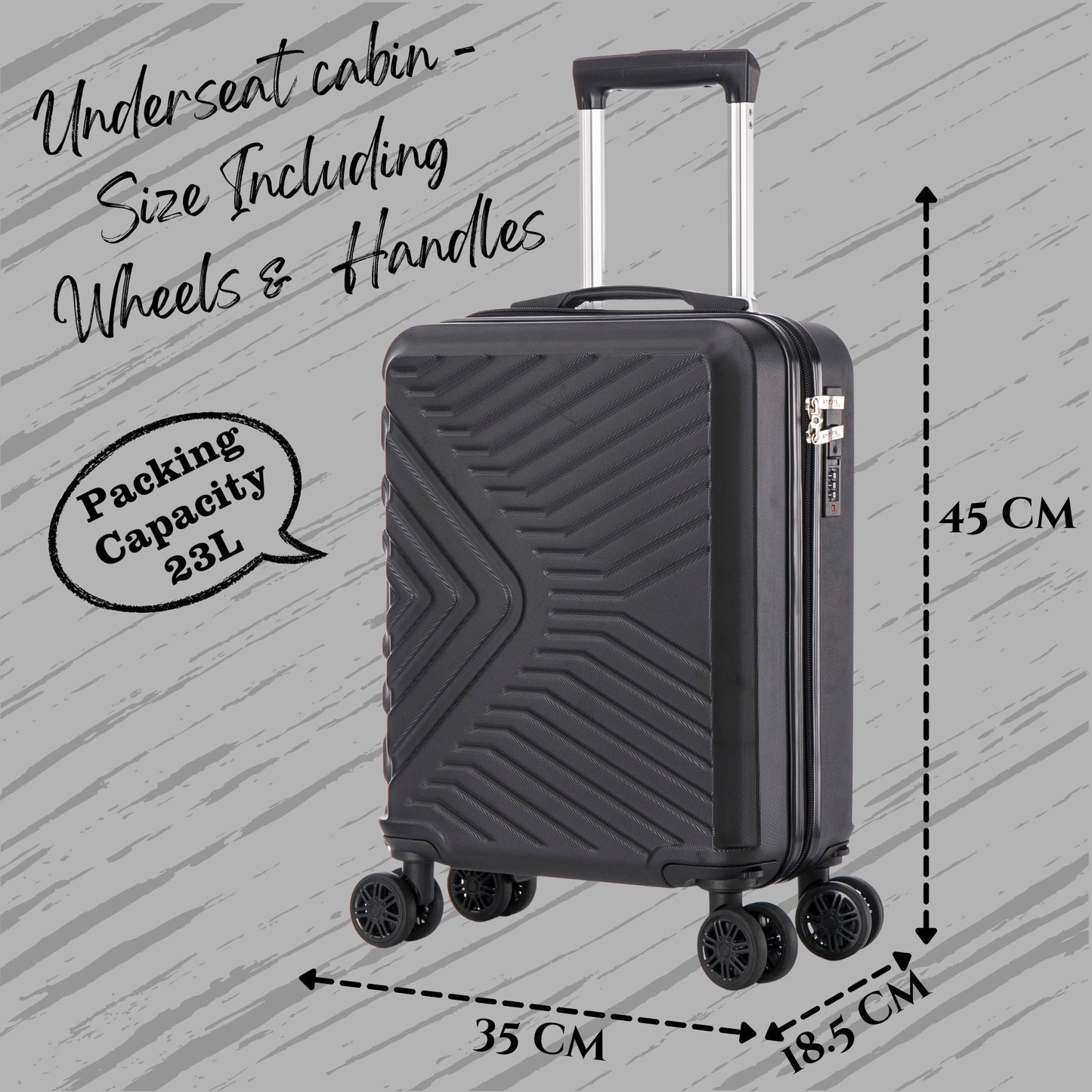 EasyJet 45x36x20 Underseat ABS147 Black