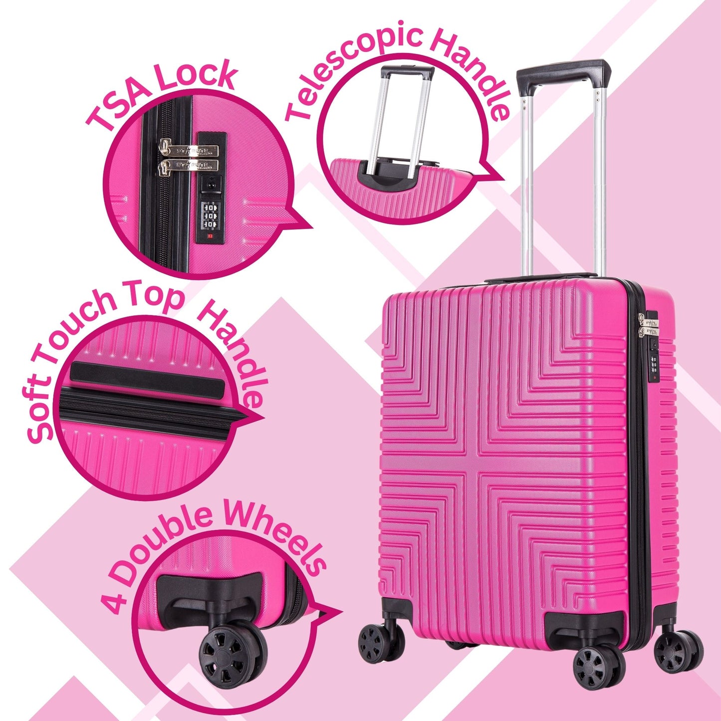 EasyJet 45x36x20 Underseat ABS-30 Pink