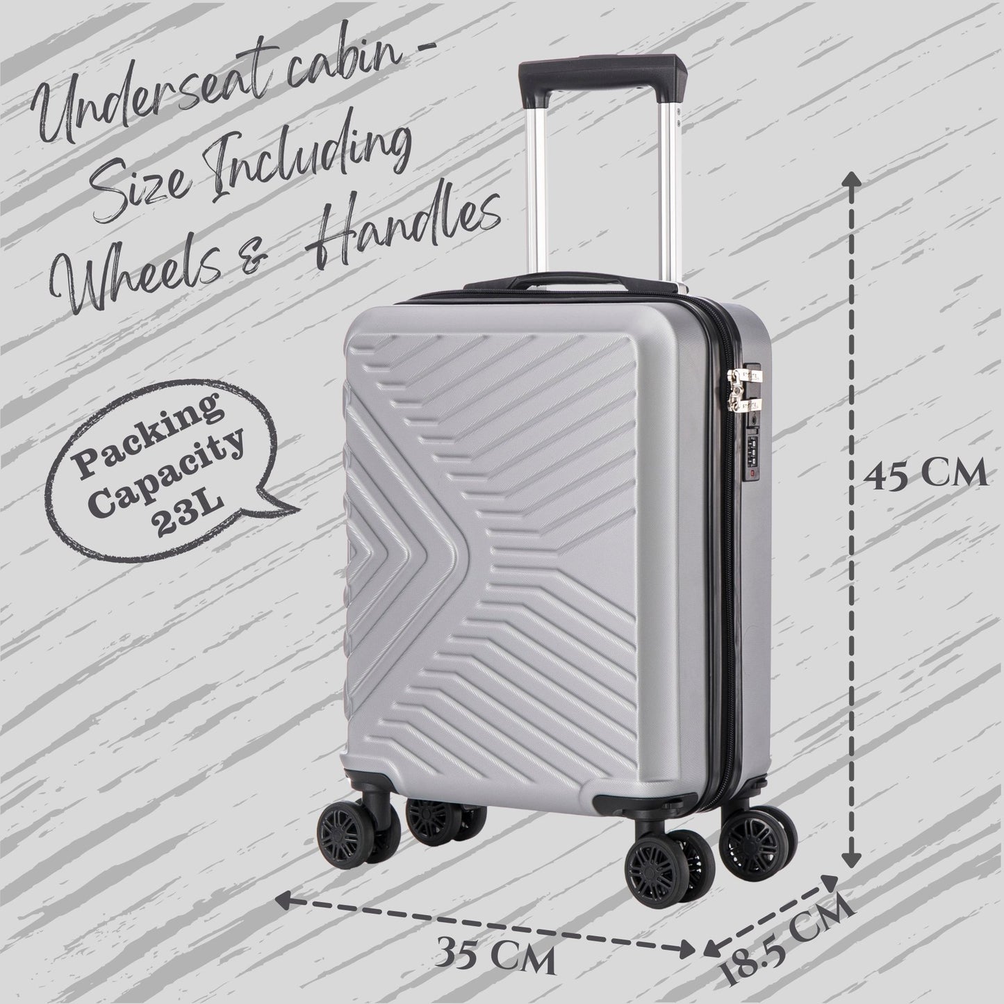 EasyJet 45x36x20 Underseat ABS147 Silver