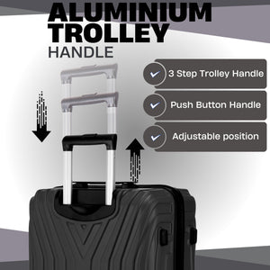 Large Hard Shell Suitcase ABS101 - Black