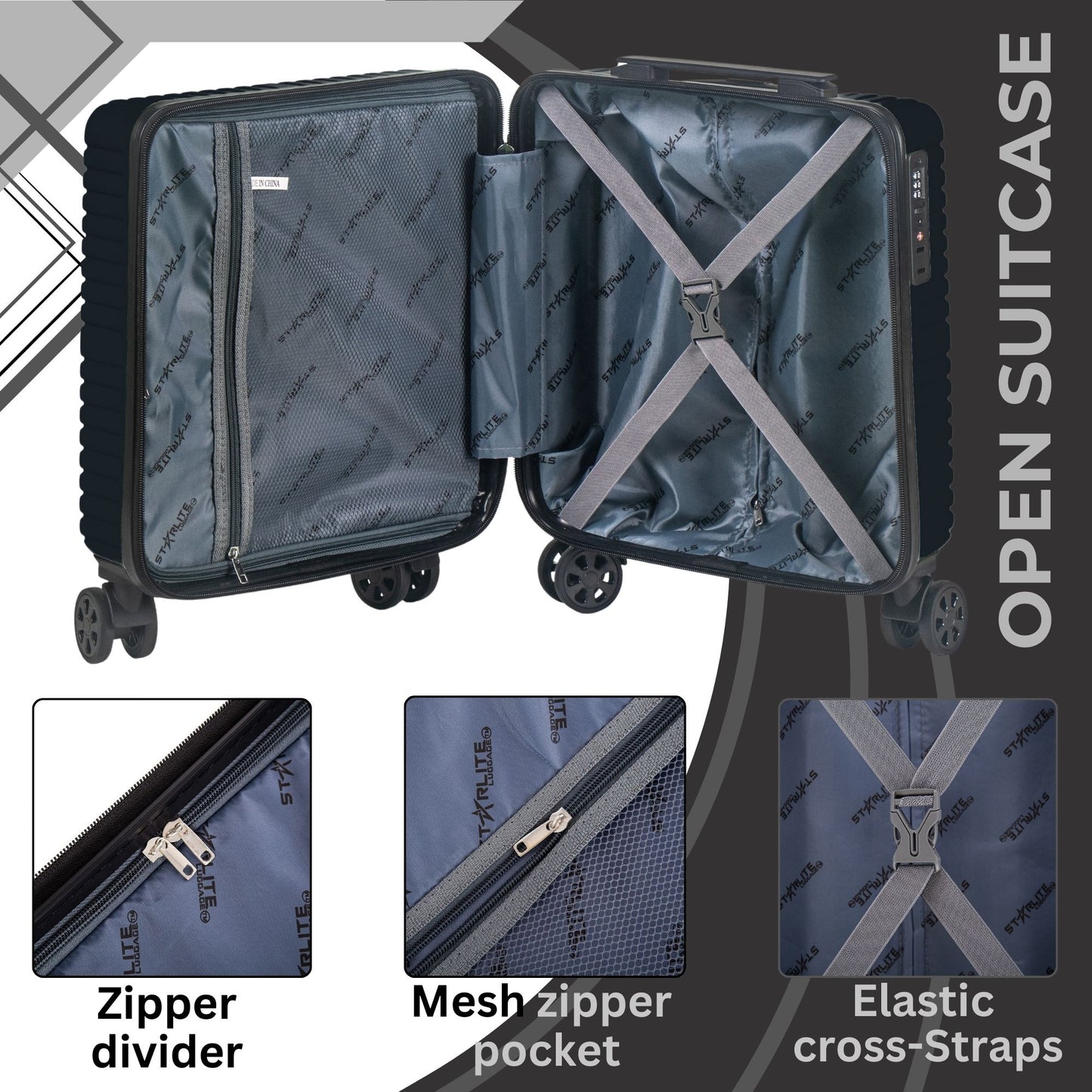 EasyJet 45x36x20 Underseat ABS-30 Black