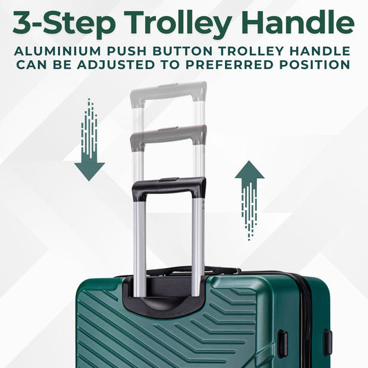 Medium ABS-147 Lightweight Hard Shell Suitcase - Green