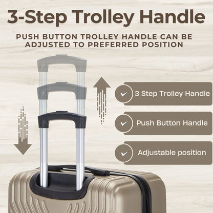 Large Suitcase – 4 Wheel Hard Shell Trolley Case -  ABS25 - Gold Starlite Luggage