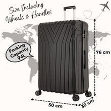 Load image into Gallery viewer, Large Hard Shell Suitcase ABS101 - Black