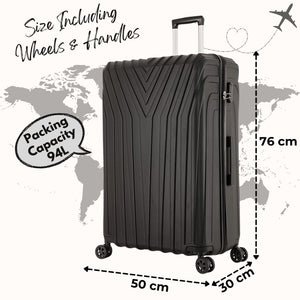 Large Hard Shell Suitcase ABS101 - Black
