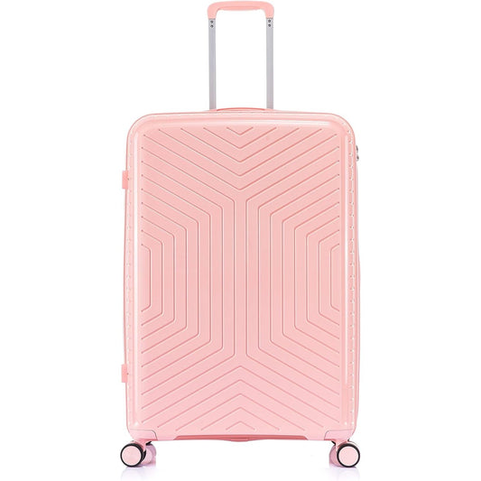 Large Suitcase in Pink on white background Front PP20 