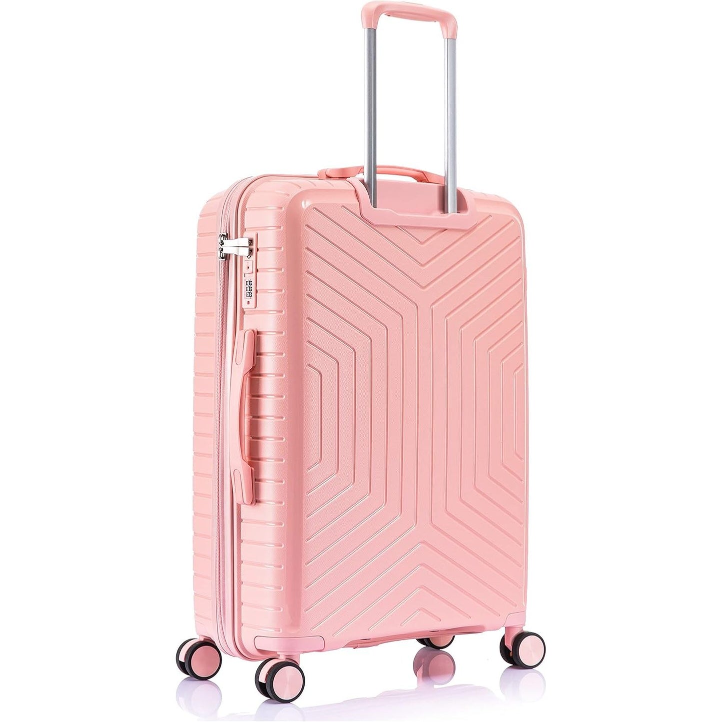 Large Suitcase in Pink on white background back PP20 