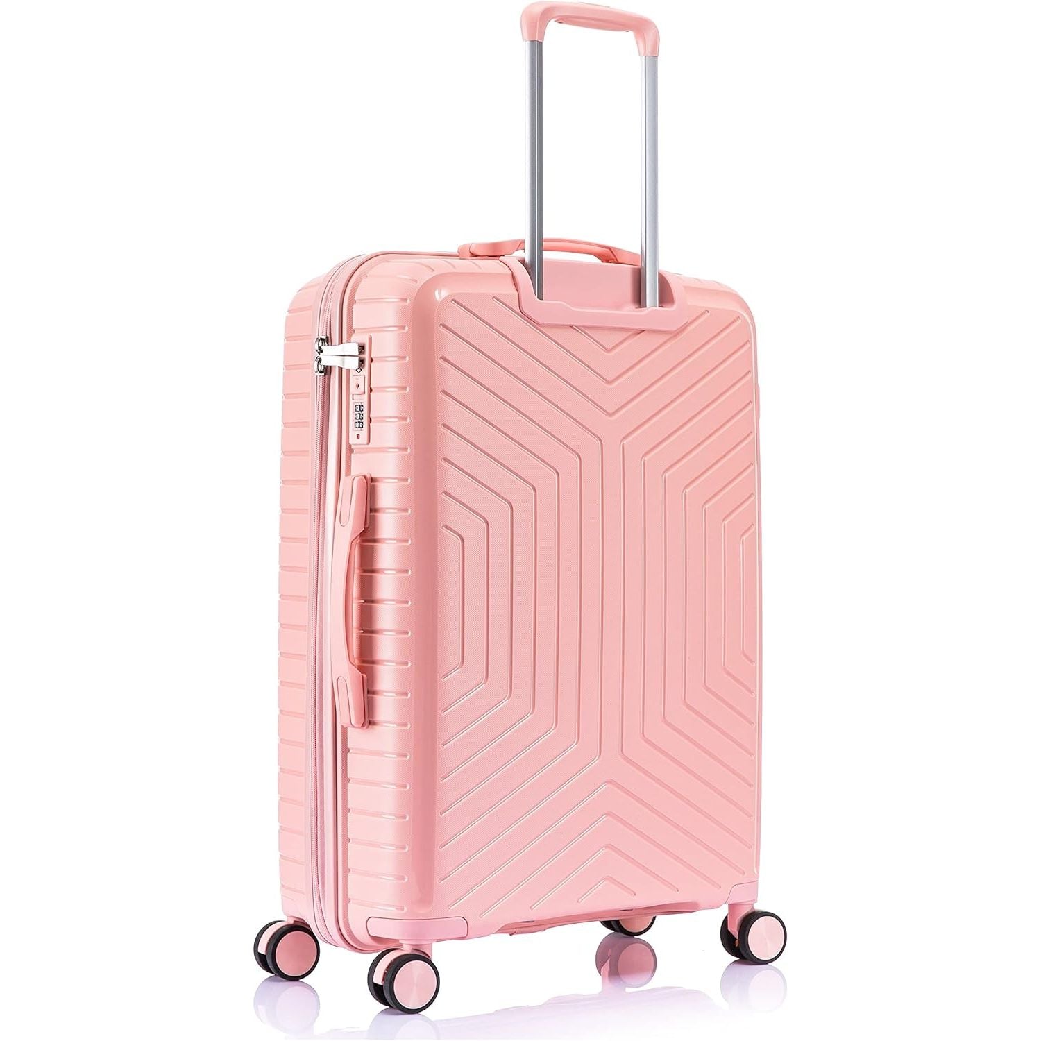 Large Suitcase in Pink on white background back PP20 