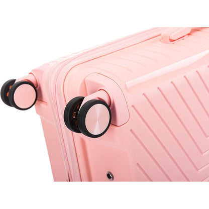 Large Suitcase in Pink on white background wheels PP20