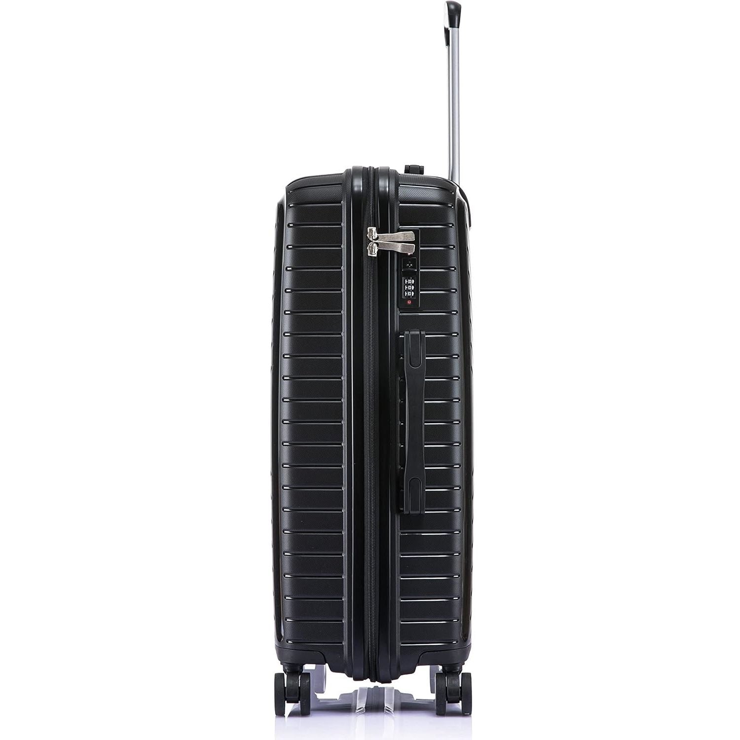 Large Suitcase with a geometric pattern on a white background Back TSA Lock in Black PP20