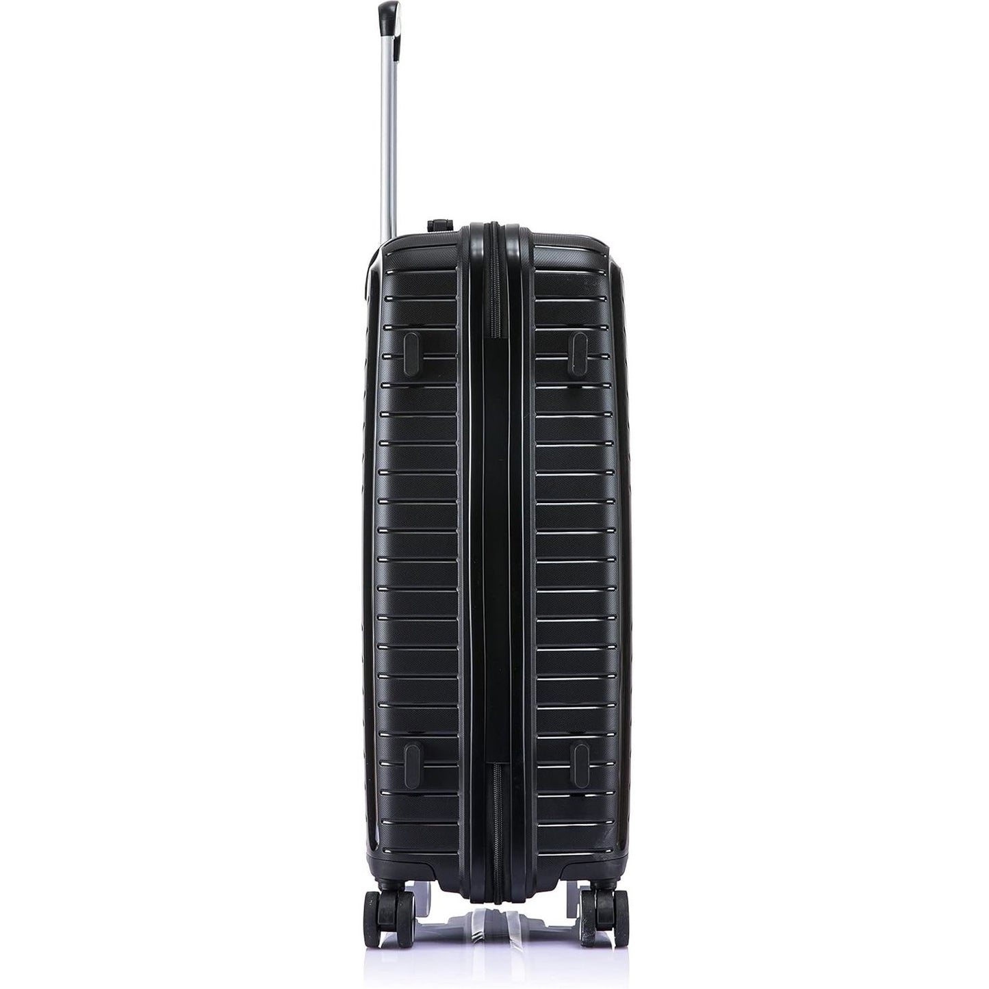 Large Suitcase with a geometric pattern on a white background side in Black PP20