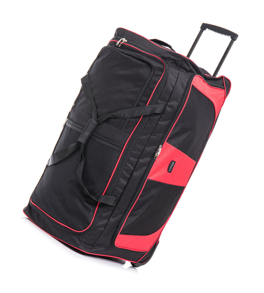 36" XL Wheeled Holdall Black With Red