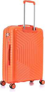 Large orange suitcase Back
