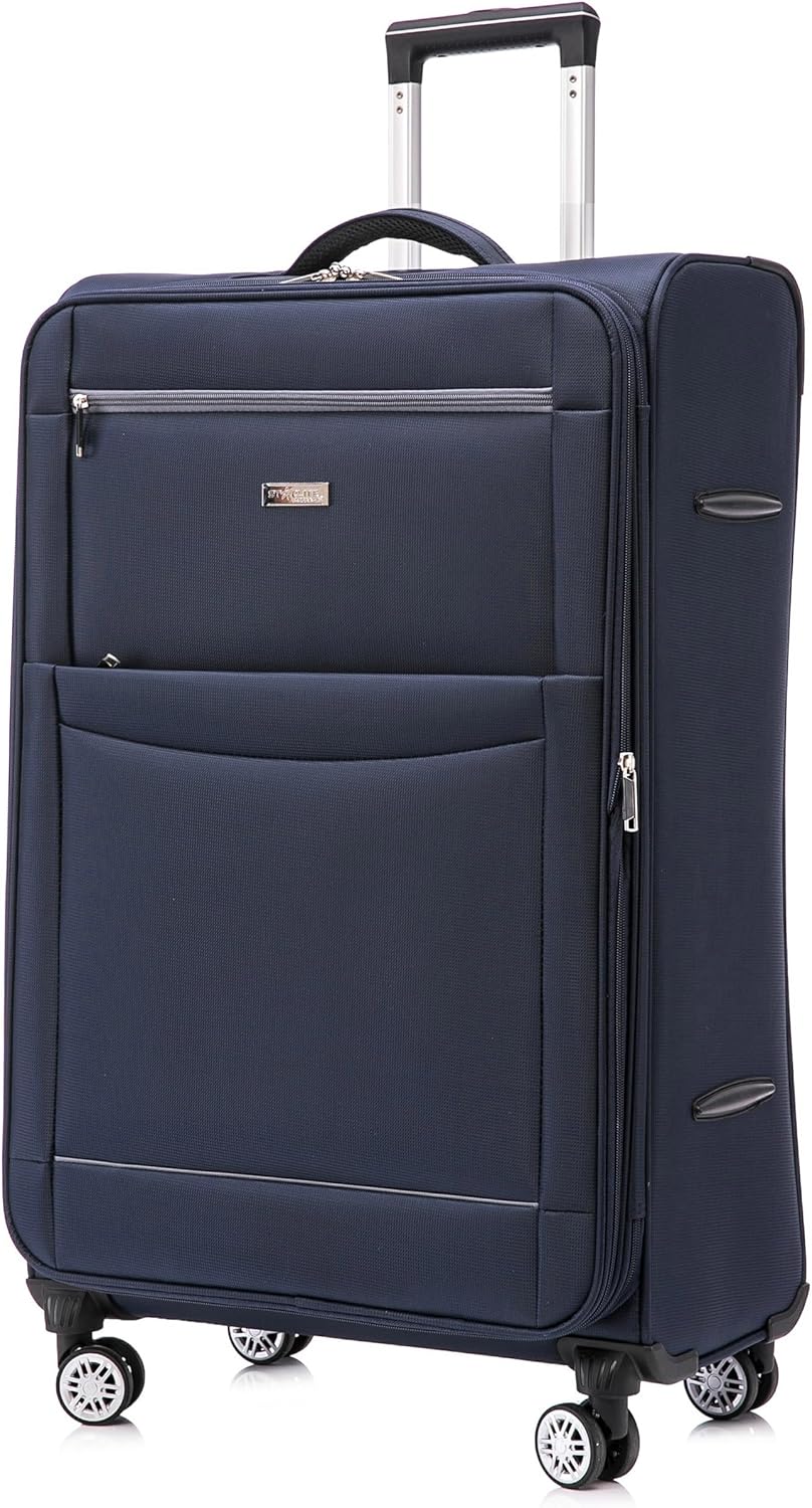 Large Lightweight Spinner Suitcase DK-08 Navy 3KG