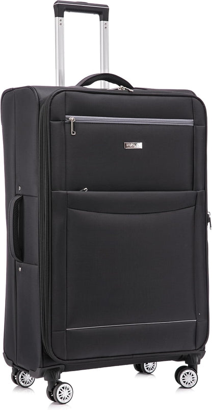 Large Lightweight Spinner Suitcase DK-08 Black 3KG