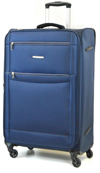Black 4 Wheel Ultra Lightweight Suitcase luggage travel bag - Navy
